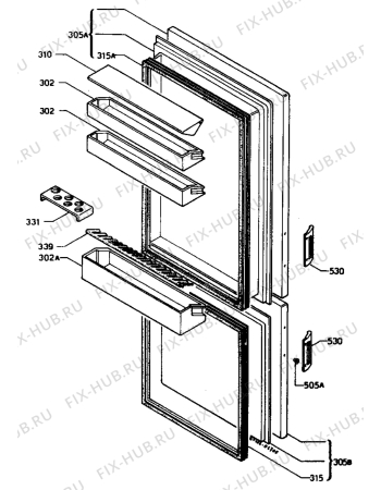 Взрыв-схема холодильника Castor CM263DBS - Схема узла Refrigerator door